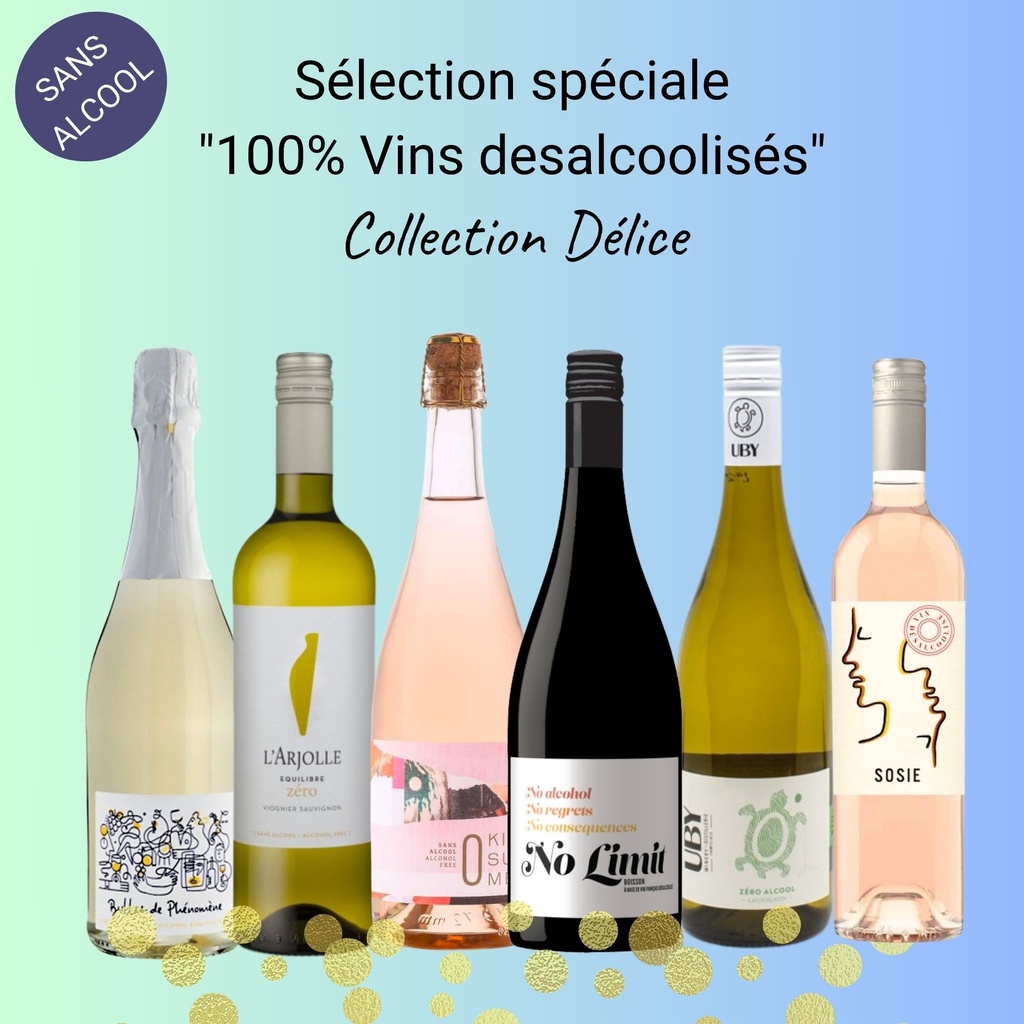 Sélection spéciale 100% "vin sans alcool" (Vins désalcoolisés) collection Délice