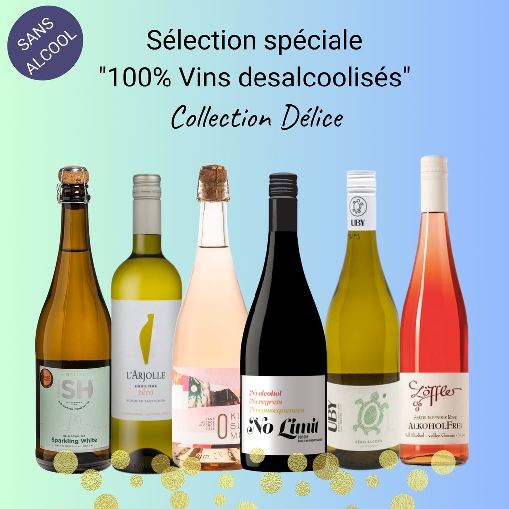 Sélection spéciale 100% "vin sans alcool" (Vins désalcoolisés) collection Délice