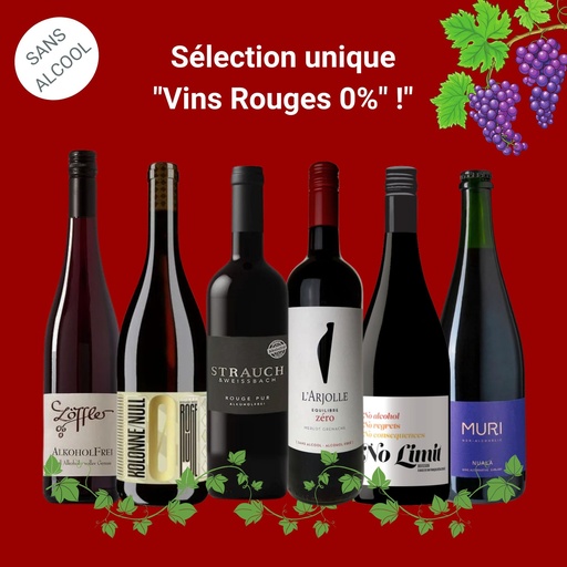 [Coffret_Rouges0] Sélection unique "Vins Rouges 0%"